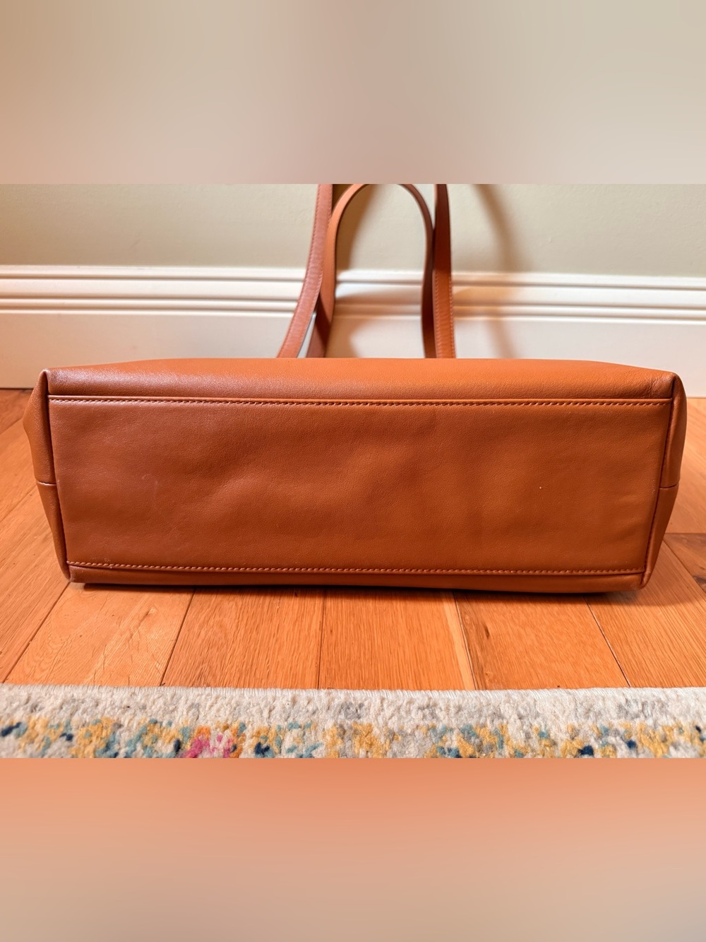 Quince Cognac Leather Tote - Picture 5 of 9